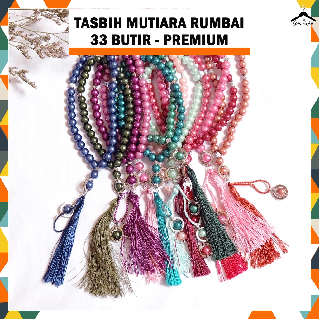 Souvenir Tasbih Mutiara Rumbai 33butir Premium