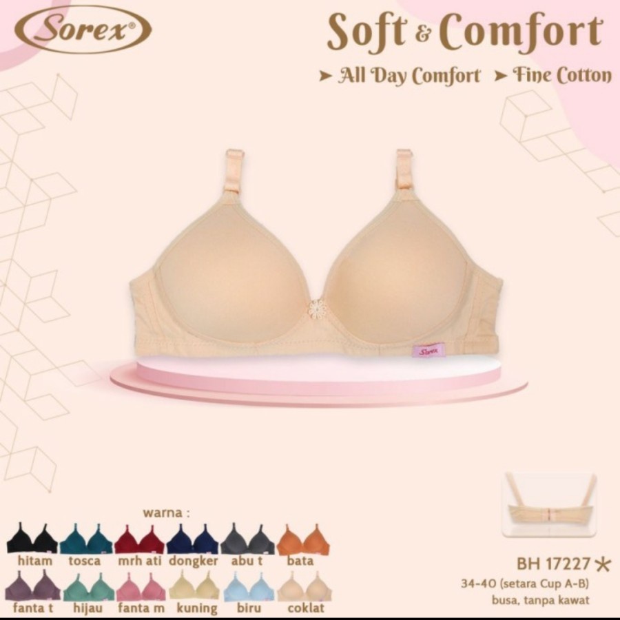 bh sorex 17227, tanpa kawat, kait 2, size 40