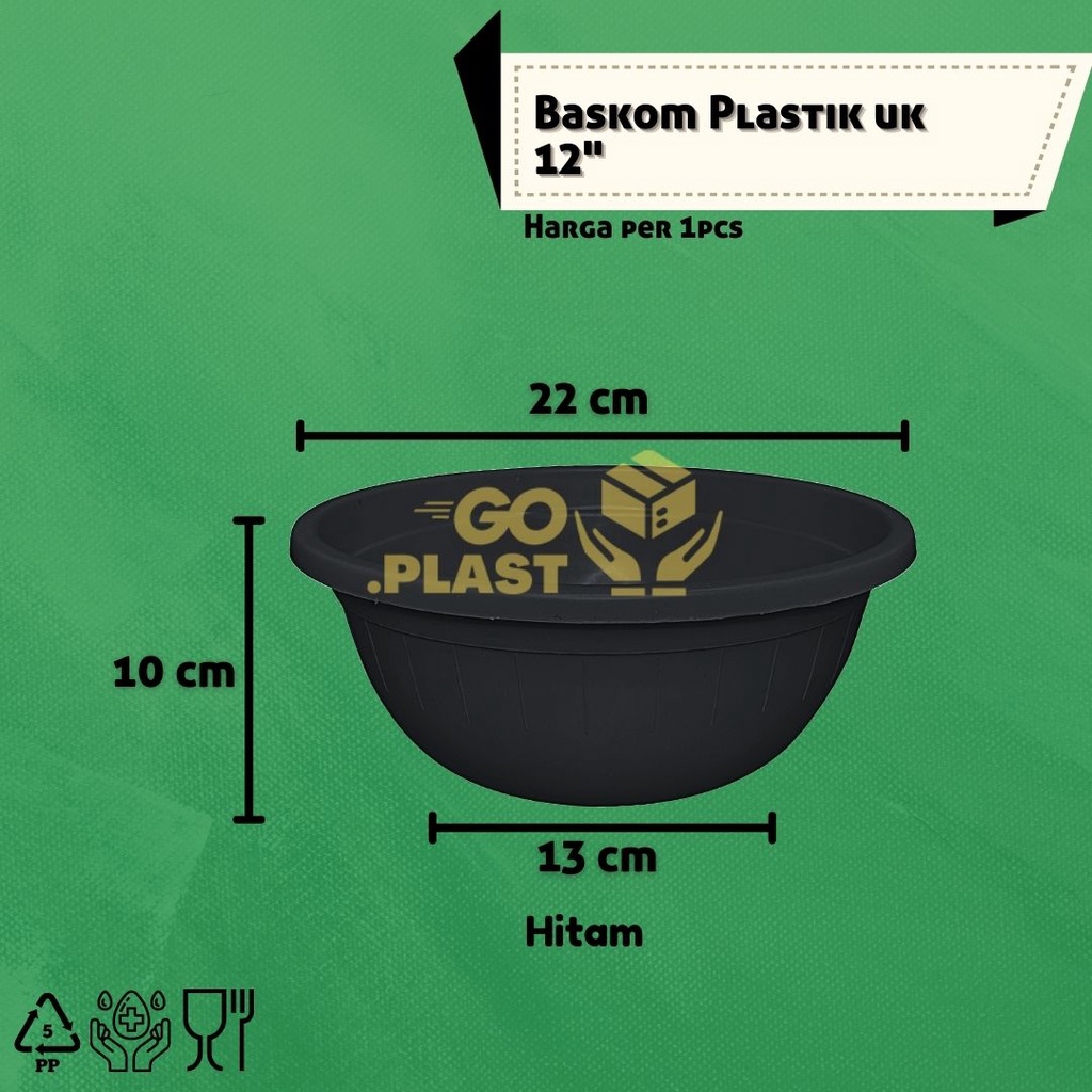 [12PCS/6 PCS] BASKOM PLASTIK BASKOM SERBAGUNA 12&quot;