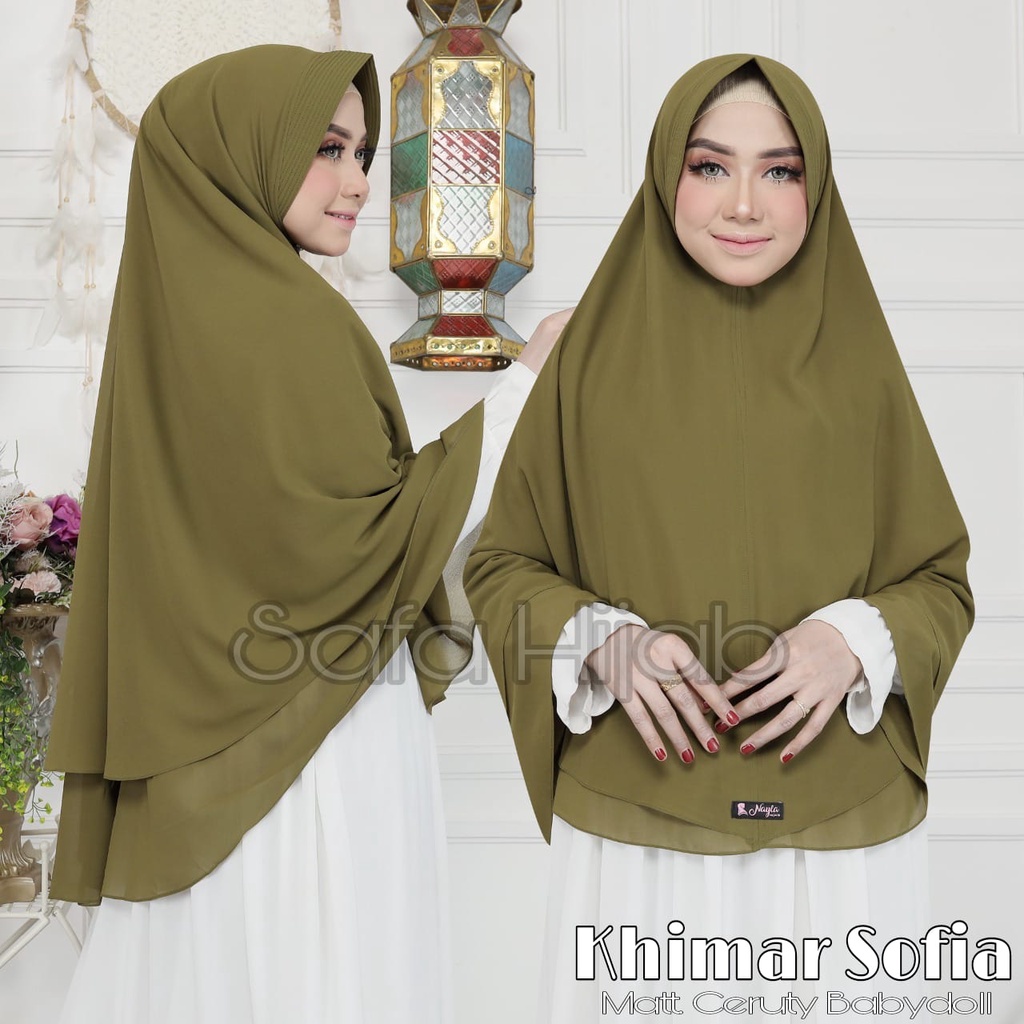 Khimar Ceruty Babydoll Jilbab khimar Sofia Hijab Khimar 2 layer Ceruty Babydoll Khimar Grosir Termurah Safa Hijab