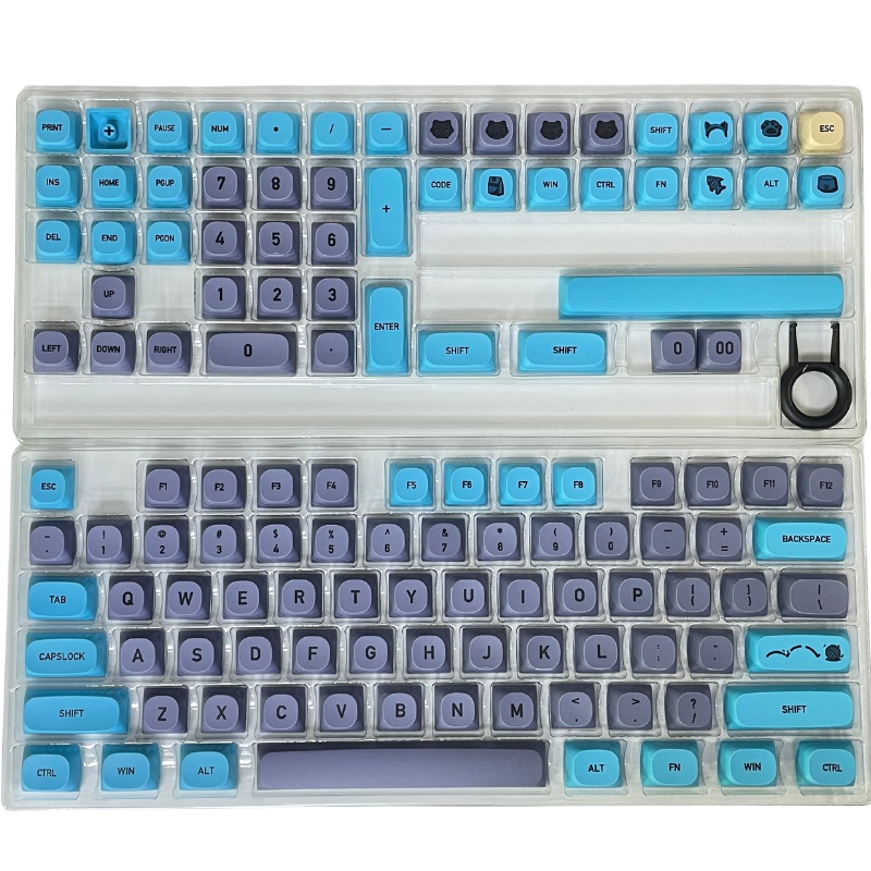 Blue Cat Key Cap PBT Keycap XDA Profile 9MM Height Hubcap DYE-SUB Keycaps For Mechanical Keyboard 61/64/84/96/98/87/104/125 Layout