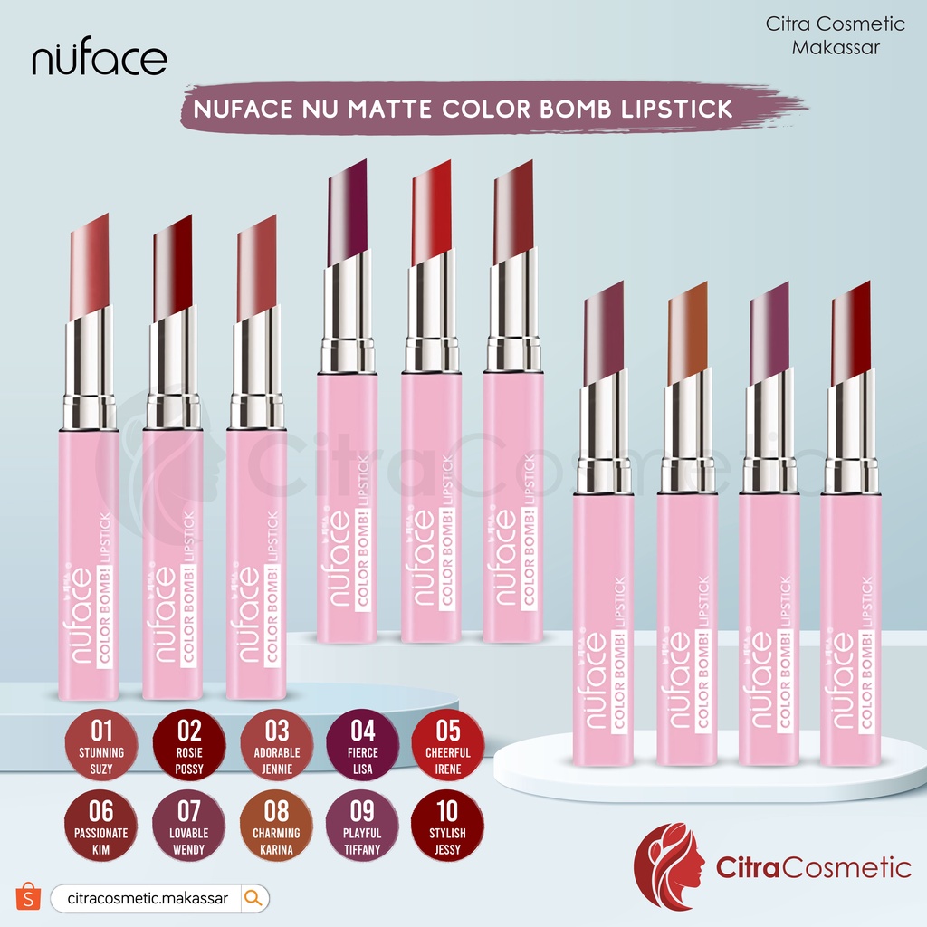 Nuface Nu Matte Color Bomb Lipstick Series