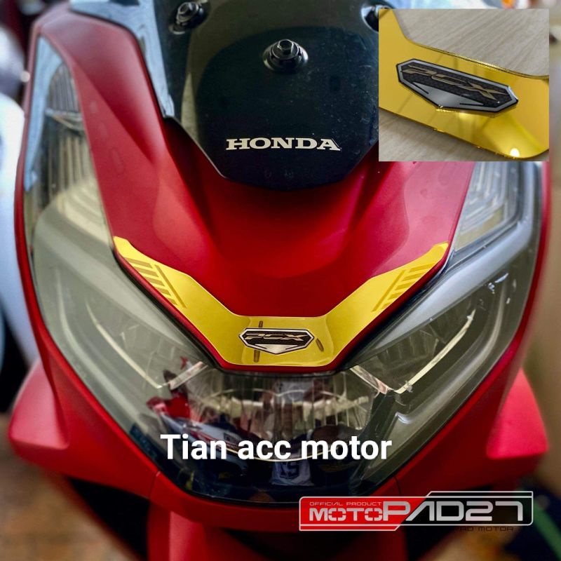 motopad27 garnish cover tameng body depan Honda PCX 160