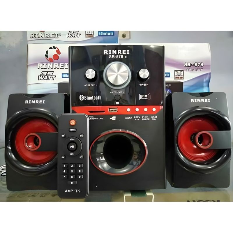 Speaker Aktif RINREI SR 878 E / SR 878 N Audio Multimedia 2.1 Super Woofer Bluetooth Super Bass - USB - SD Card - Radio - Remote - Speaker Rinrei SR-878E Speaker Bluetooth~FMS