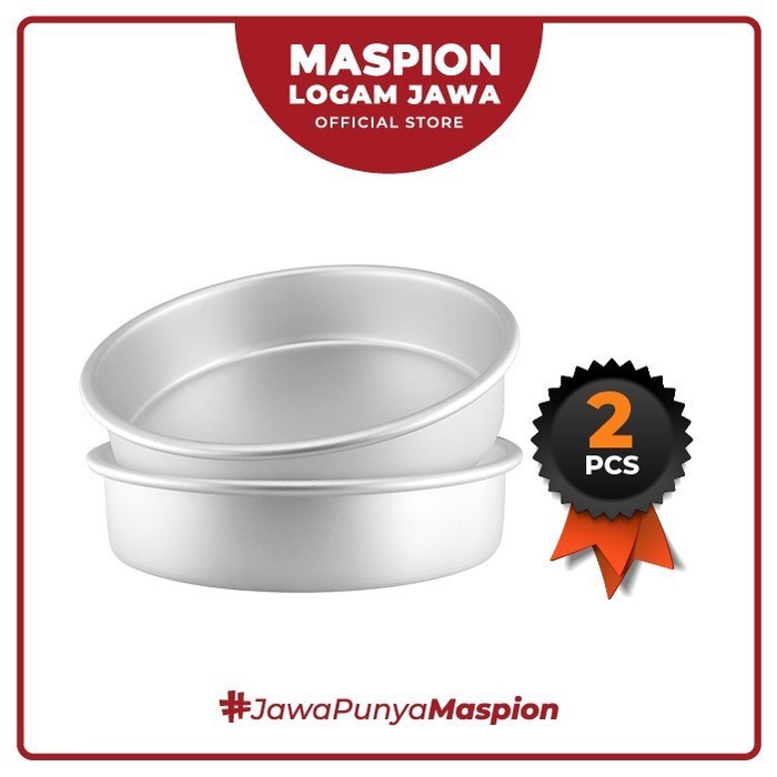 MASPION 10″ Round Pan Anodize Set 1 Pcs - Cetakan Kue Aluminium