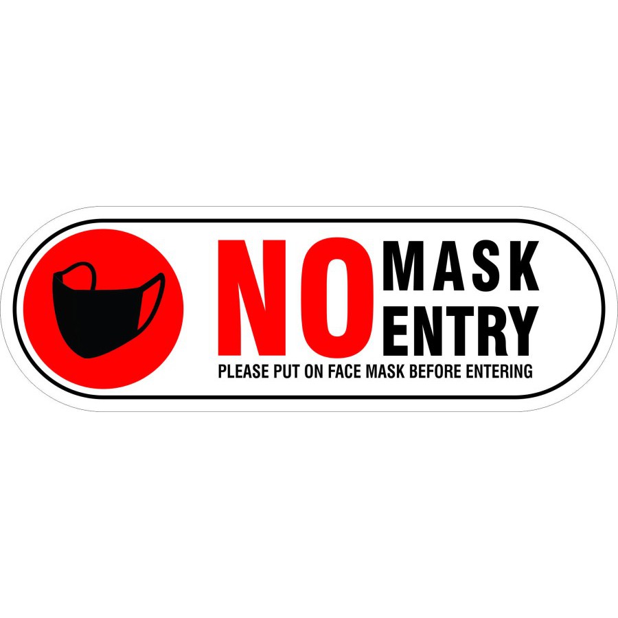 

STIKER VINYL NO MASK NO ENTRY 45X15CM