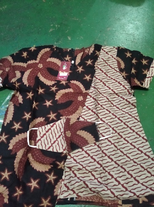 Tey-17 Batik Wanita Asj Sa Hrb026 Kenongo Kemeja Tosca Pendek