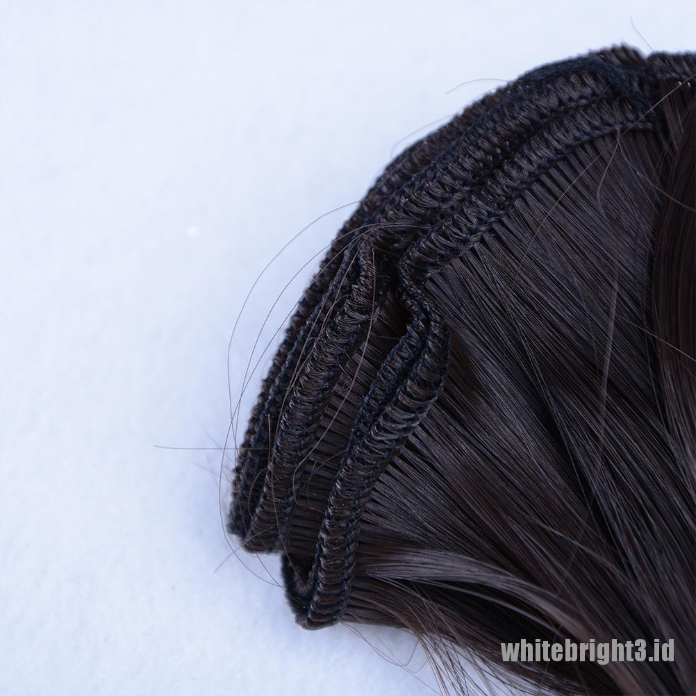 (white3) Wig / Rambut Palsu Lurus Tahan Panas Ukuran 25cm X 100cm Untuk Boneka BJD 1 / 3 1 / 4 1 / 6