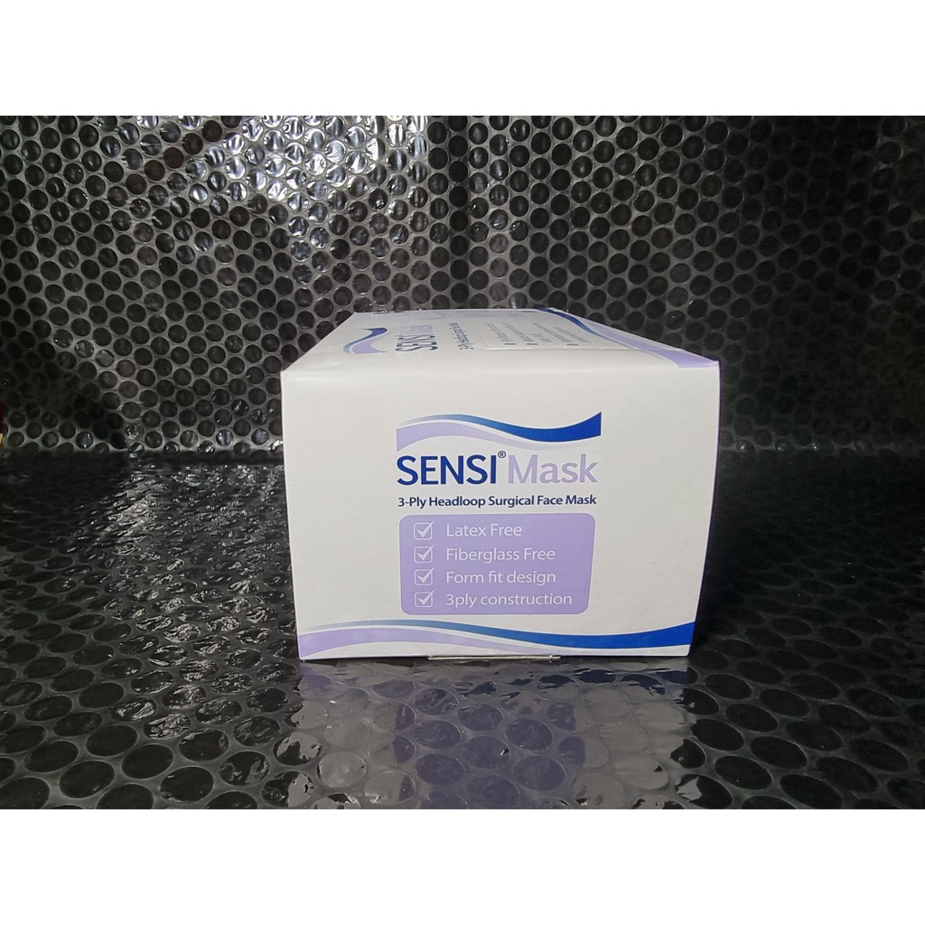 SENSI Mask Headloop 3ply isi 50/Surgical Mask/Masker Headloop 3ply