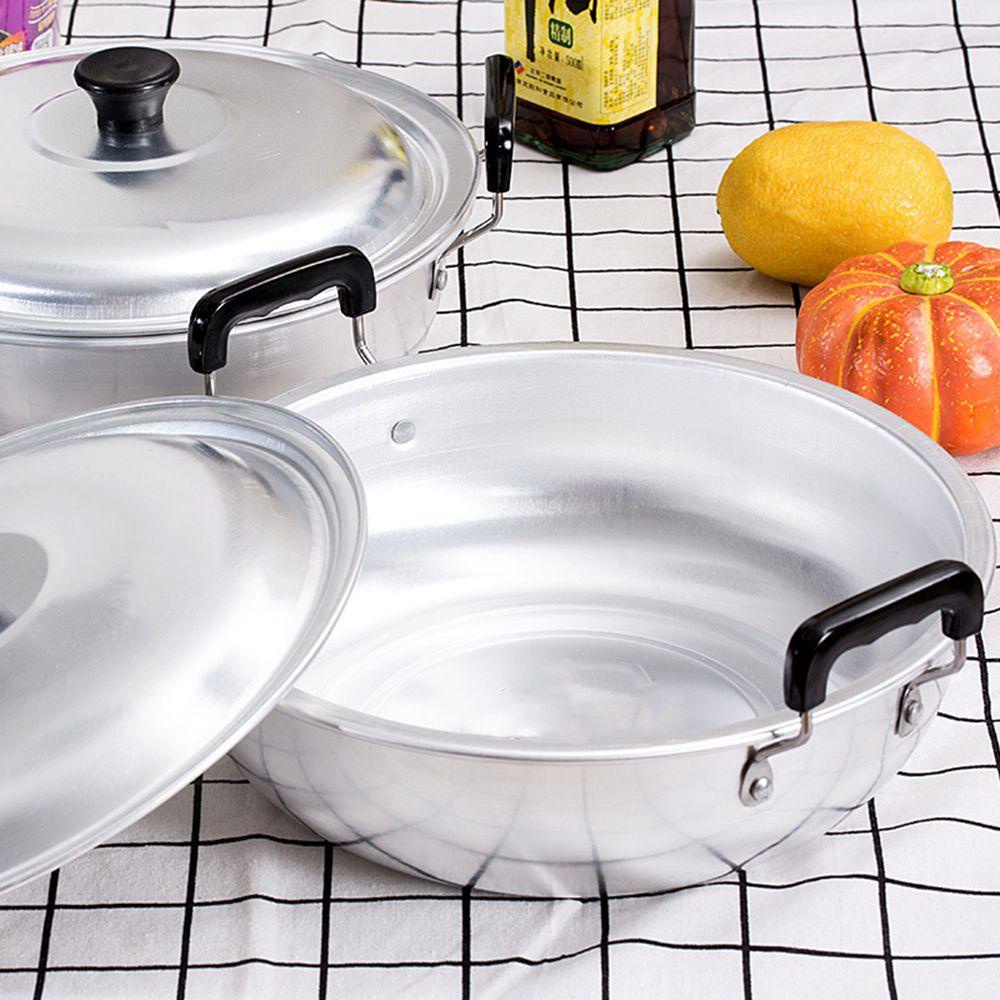 [Elegan] Gas cooker Dapur Ramen Mie Masak Silver Aluminium Serbaguna Gaya Lama Anti Lengket Stew Pot