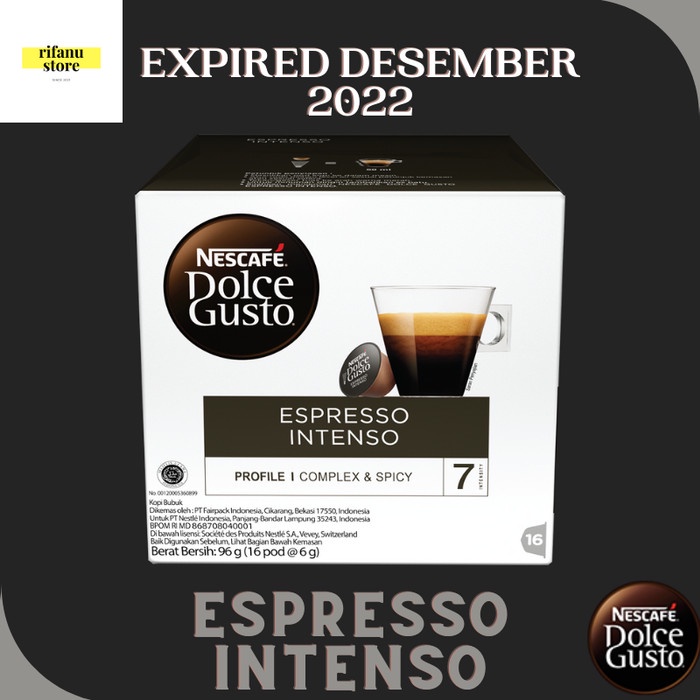 

(BISA COD) Nescafe Dolce Gusto Capsule Espresso Intenso NDG 1 Box Original - Exp 28 Des 2022