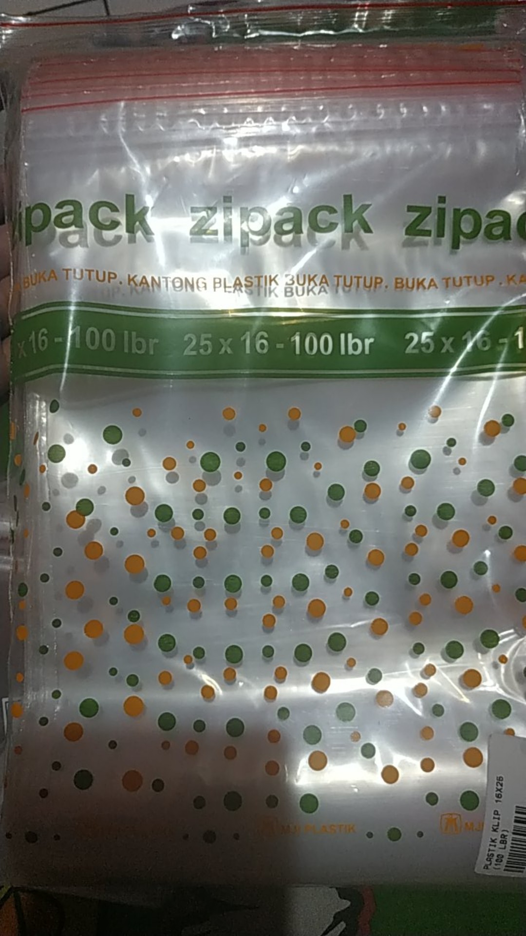 Plastik Klip 16x25 Ziplock (100 Lembar)