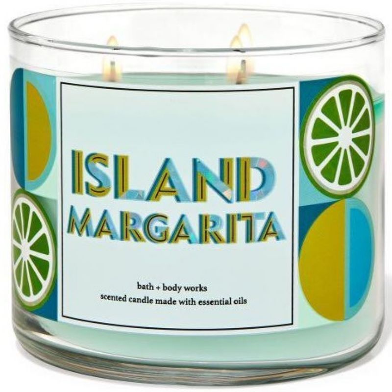 BATH &amp; BODY WORKS BBW ISLAND MARGARITA 3-WICK SCENTED CANDLE 411 G