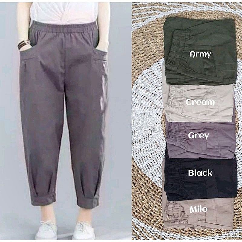 HINATA PANTS || celana korea cotton twill || Celana Korean Jumbo || CELANA TWILL PREMIUM