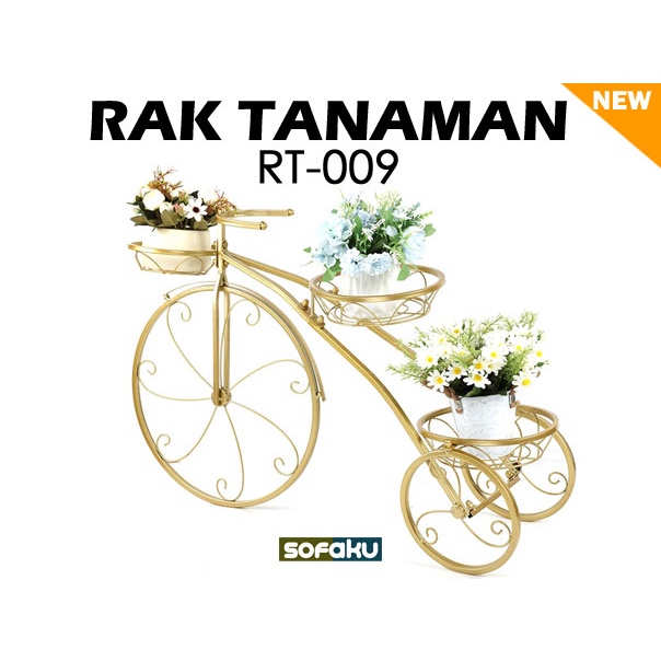 Rak Tanaman RT-009 - Sofaku Rak Bunga Bicycle - Rak Sepeda Tanaman Pot Rak Bunga Sepeda Rak Tanaman 
