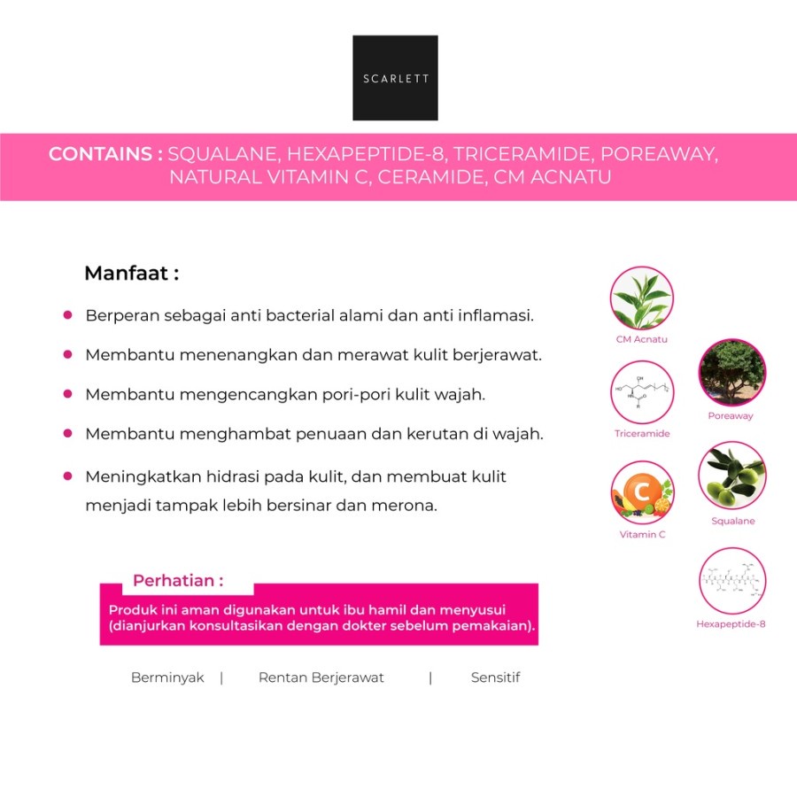 SCARLETT Whitening Acne Night Cream 100% Original