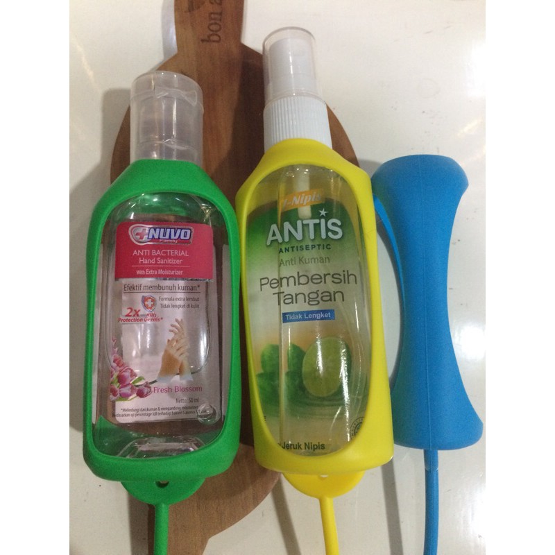 hand sanitizer nuvo gel 50ml antis spray 55ml dengan hanger gantungan tas