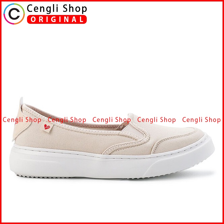 SEPATU SLIP ON OBERMAIN WANITA ORIGINAL BRANDED TERBARU BEIGE OW06