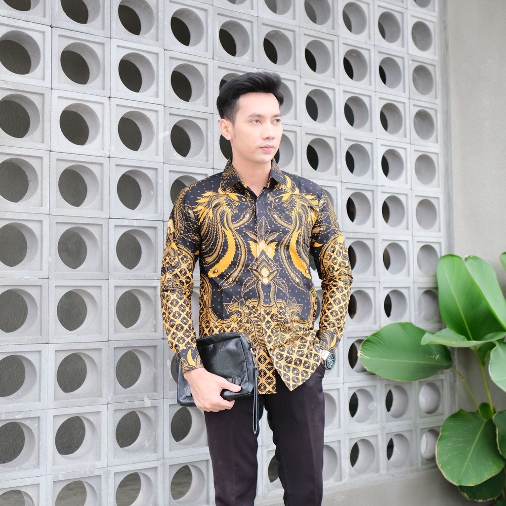 Kemeja Batik Pria Cowok Lengan Panjang Slimfit Regular Atasan Batik Premium Pria Cowo Prabuseno Kondangan Couple Pasangan Batik Pekalongan Anak Laki Laki Kekinian Original Modern Seragam Kantor