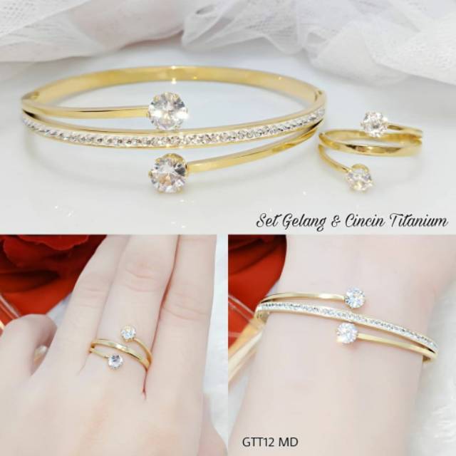 Set Titanium Gelang dan Cincin