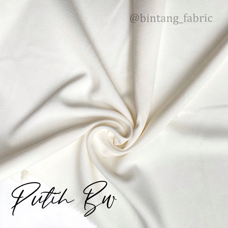 Bahan Kain Princess Stretch Lady Zara 1 meter-Putih Bw