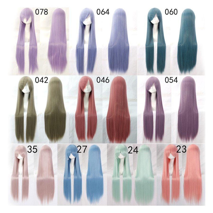 099 PASTEL ASH wig base 100 cm lurus wanita cosplay rambut palsu