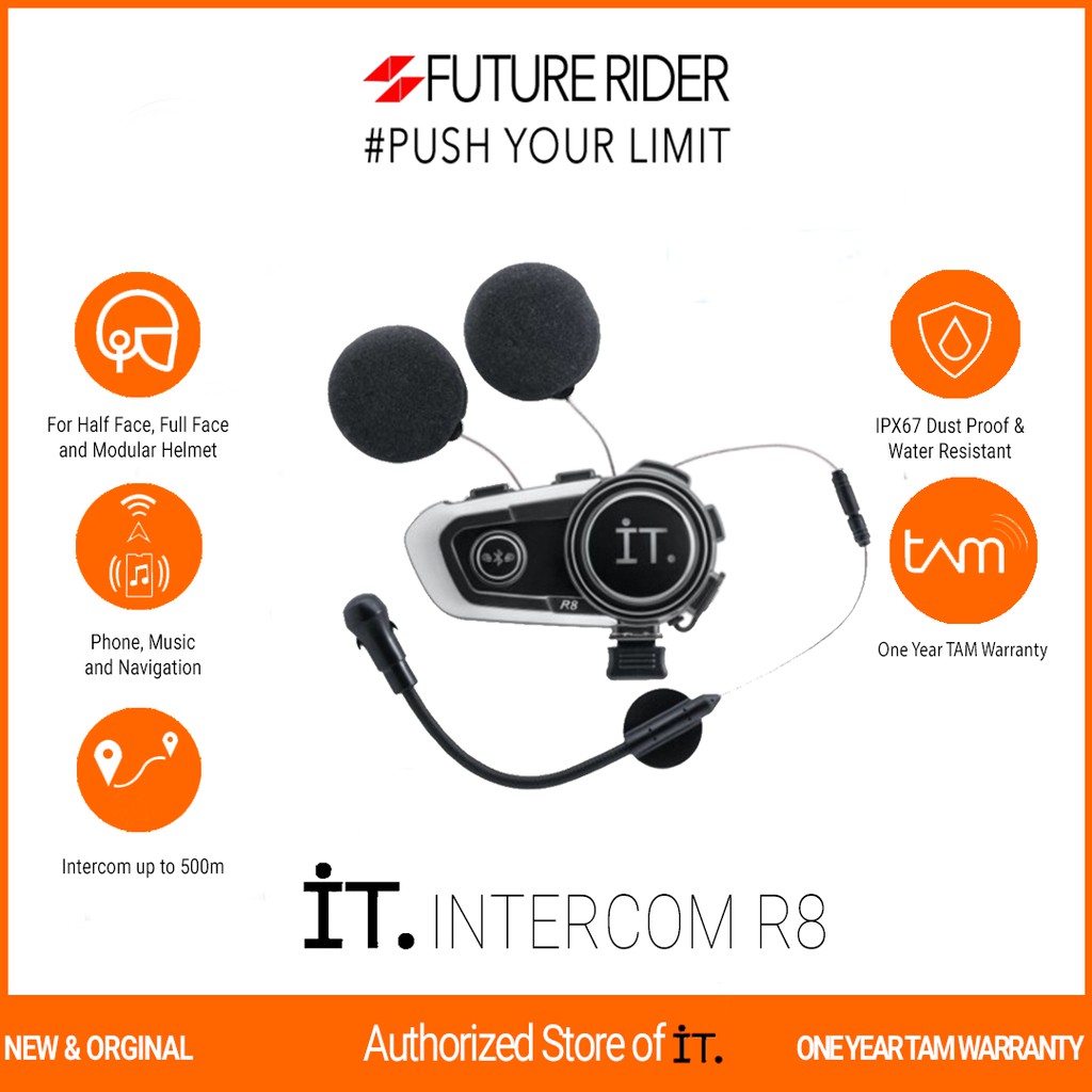 SPECIAL OFFER INTERCOM IT R8 INTERKOM MURAH MIC HELM HELEM BLUETOOTH BLUTUT HEADSET HEDSET IT R8 SEN