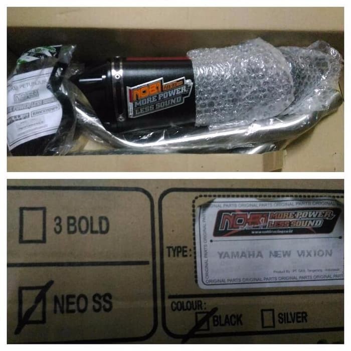 AKSESORIS MOTOR BARU knalpot nob1 neo ss byson vixion scorpio