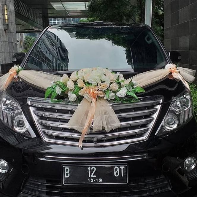 BUKET BUNGA MOBIL PENGANTIN, BUNGA PALSU, UNTUK HIAS MOBIL PENGANTIN - BIRU