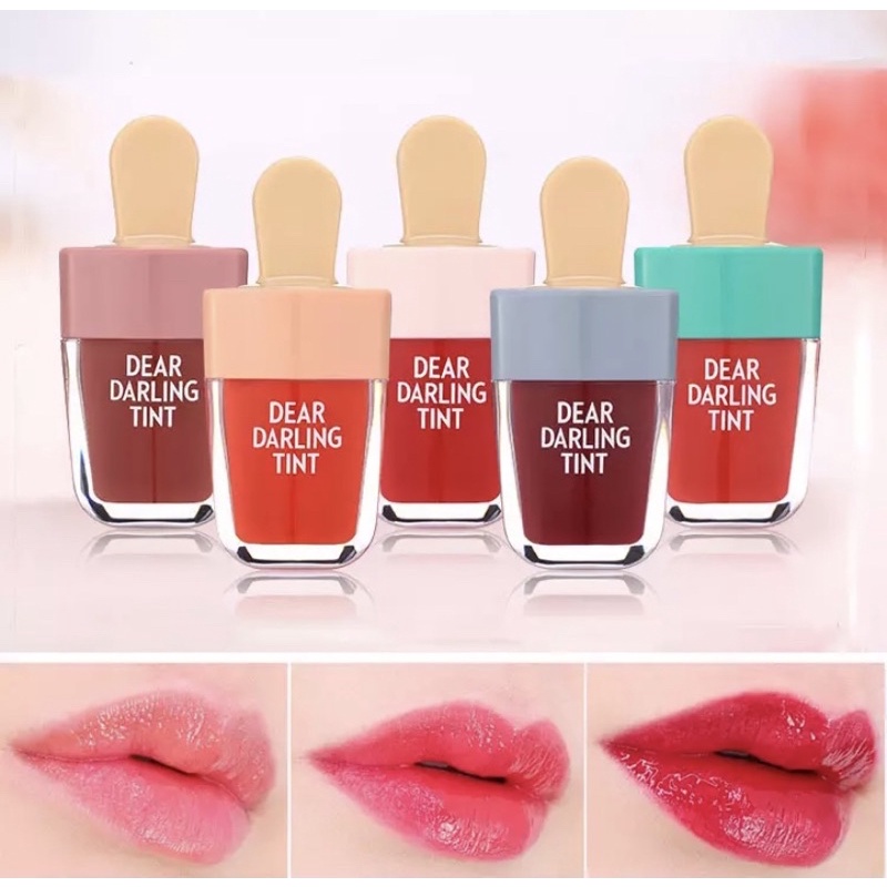 HOPE STORE - Liptint Dear Darling Lip Tint - Dear Darling Water Gel Tint Ice Cream LIPTINT MATTE LIP TINT (1 Pcs)