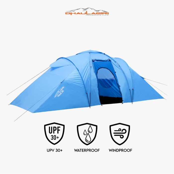 Tenda Camping Dhaulagiri Fami 36 Kap 6 Orang Double Layer Family Tent - Biru