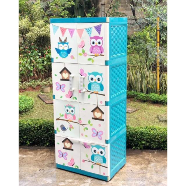  AKAKO  Lemari  Plastik  Vertical OWL Sesame  Street  