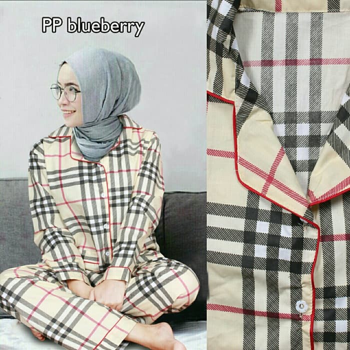 [EbryStore] RI- Piyama Burberry PP Setelan Piyama Import Set Baju Tidur Panjang Or