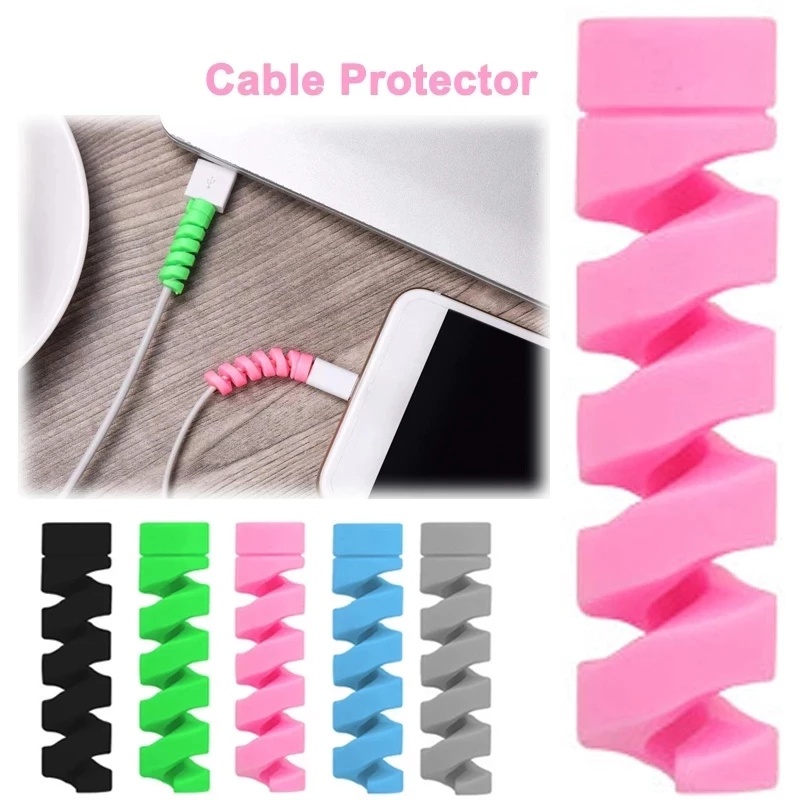 [ 1 Piece  Data Cable Charger Cable Protector with Sucker ] [  Silicone Cable Winder Manager Earphone Wire Protector Saver Mobile Accessories ]