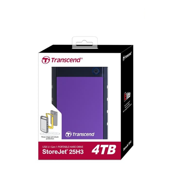 Hardisk External Transcend Storejet 25H3 4TB Blue / Purple HDD External