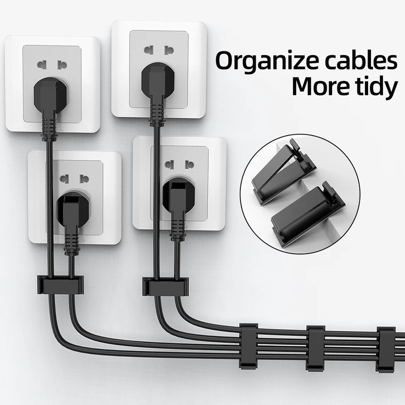 [Self-adhesive Cable Cords Organizer] [Cable Management Winder Clip] [Self Adhesive Desk Top Cable Wire Holders][ Cable Line Management Tools][Wire Tie Wrap Cord Organizer]