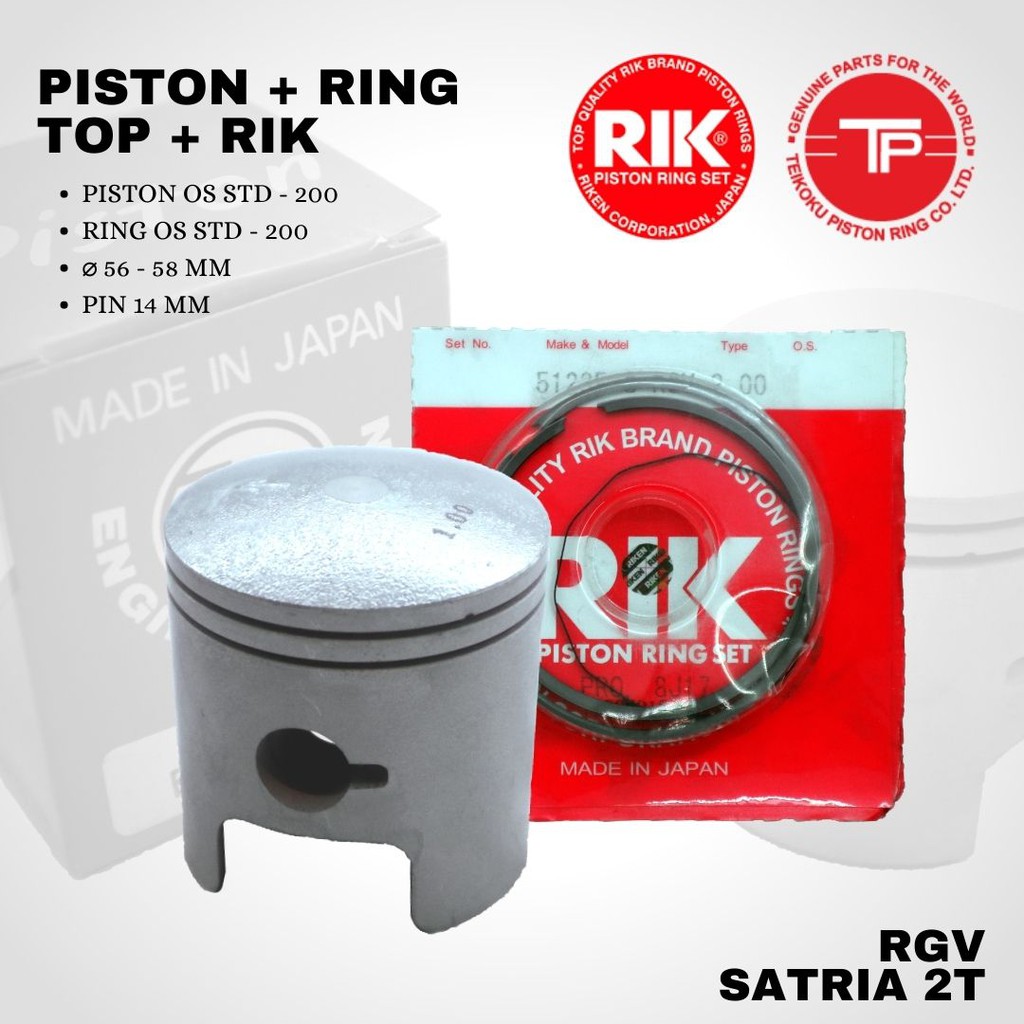 Seher Piston set TOP Satria 2T RGV + RING RIK OS STD - 200