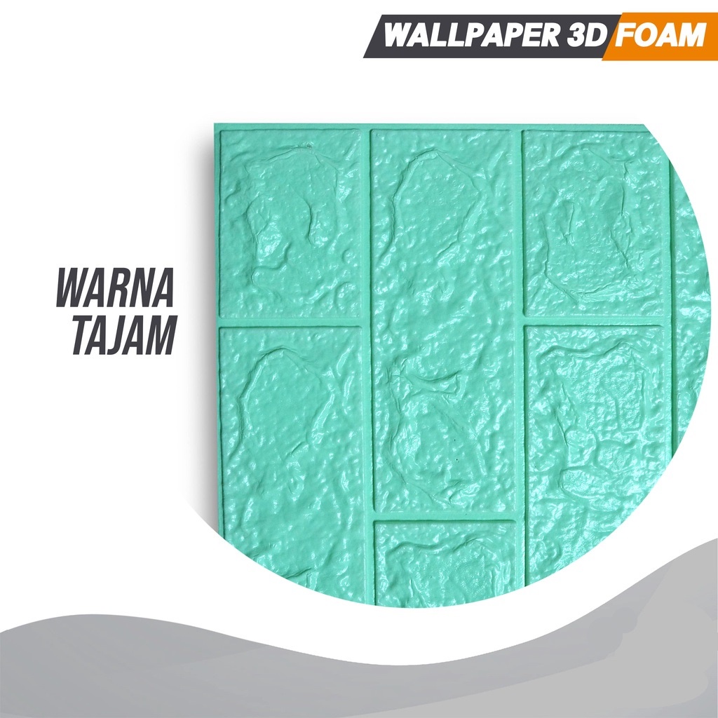 BRGUNIK Wallpaper Dinding Foam 3D Kecil Motif Batu Bata / Walpaper Stiker Dinding Dekorasi Kamar R535