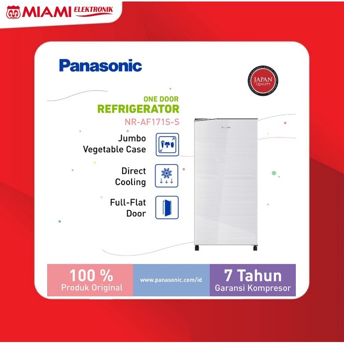 Panasonic Lemari Es 1 Pintu 155 Liter NRAF171S-S Silver Kulkas 1 pintu