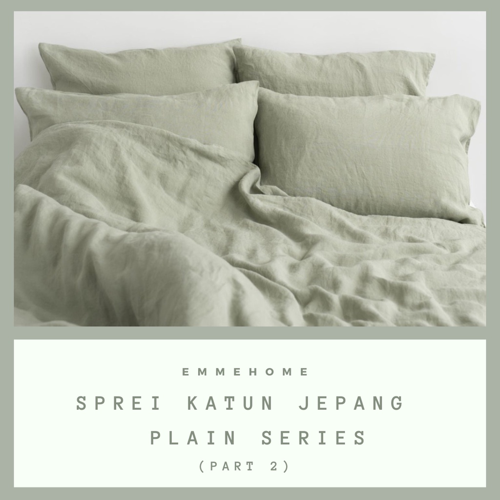 SPREI KATUN JEPANG POLOS PREMIUM BAHAN KATUN PREMIUM LEMBUT &amp; DINGIN UKURAN 180x200 / 160x200 / 120x200 TINGGI 30 CM