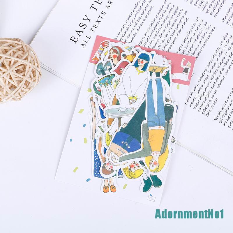 (Adornmentno1) 1 Kantong Stiker Kertas Motif Kartun Retro Untuk Dekorasi Album / Diary Diy