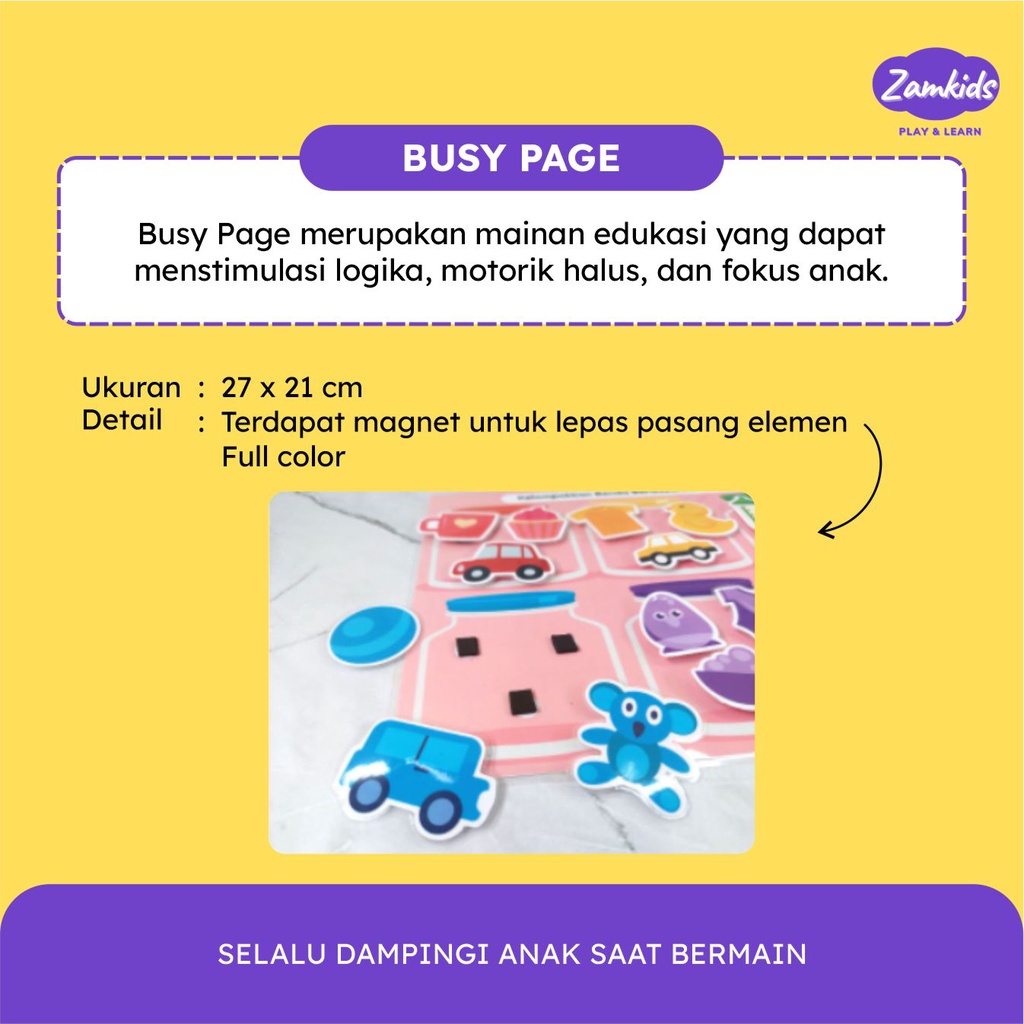 Permainan Edukasi Busy Page Sorting Color Mainan Kreatifitas Anak Dan Balita By Zamkids