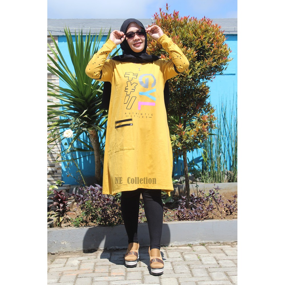 Atasan Wanita Tunik Wanita Muslimah  / Tunik GYL Trendy Warna Kuning