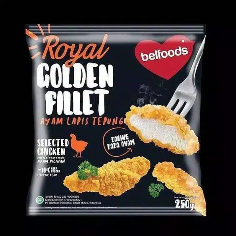 

BELFOODS ROYAL GOLDEN FILLET 250GR / Ayam Lapis Tepung / Daging Dada Ayam