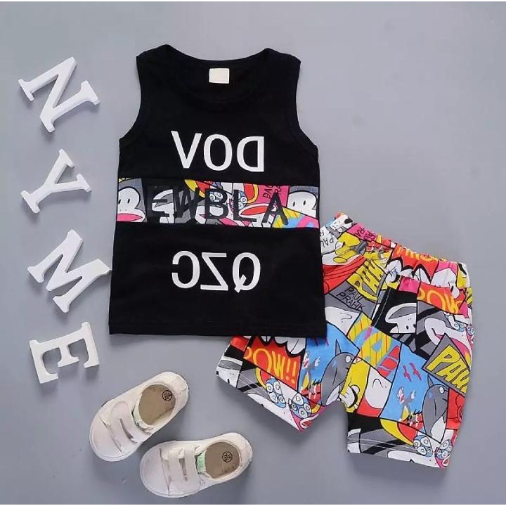 setelan baju lexbong anak motif VOD size 1-5 tahun bahan katun lembut/ setelan lexbong anak laki laki/ setelan lexbong anak perempuan/ setelan baju lexbong anak laki laki/ setelan lexbong anak cowo