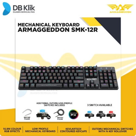 Keyboard Gaming Armaggeddon SMK-12R RGB KESTREL - SMK12R KESTREL - Bla - Merah