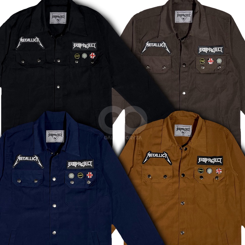 KEMEJA BORDIR SEMI PARKA - KEMEJA BAND ORGINAL DISTRO BANDUNG - KEMEJA LAPANGAN PRIA / COWOK UKURAN 