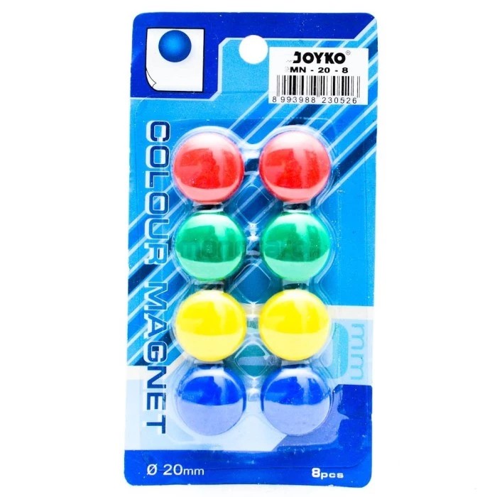 

Magnet Papan Tulis Whiteboard Kulkas Joyko MN-20-8 Bulat 2 cm Warna
