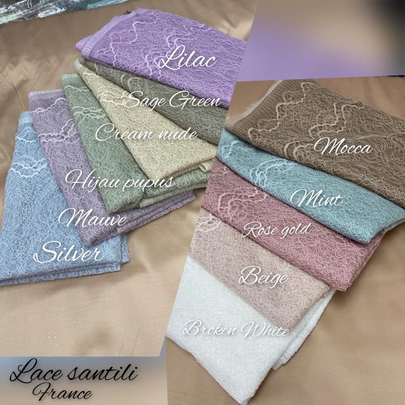 KAIN BROKAT SANTILY / BAHAN KEBAYA / BAHAN KEBAYA PENGANTIN / SANTILY MURAH / TOKO MURAH