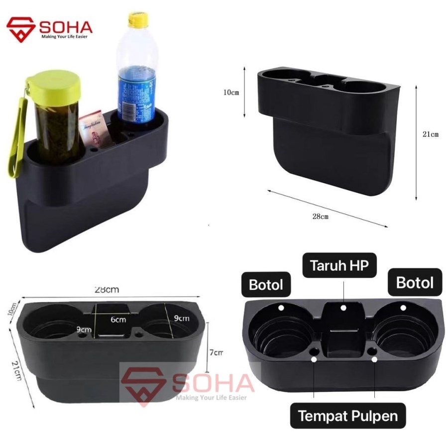 AM-24 Car Cup Drink Holder Seat Organize Botol Gelas Seat Gap Dual